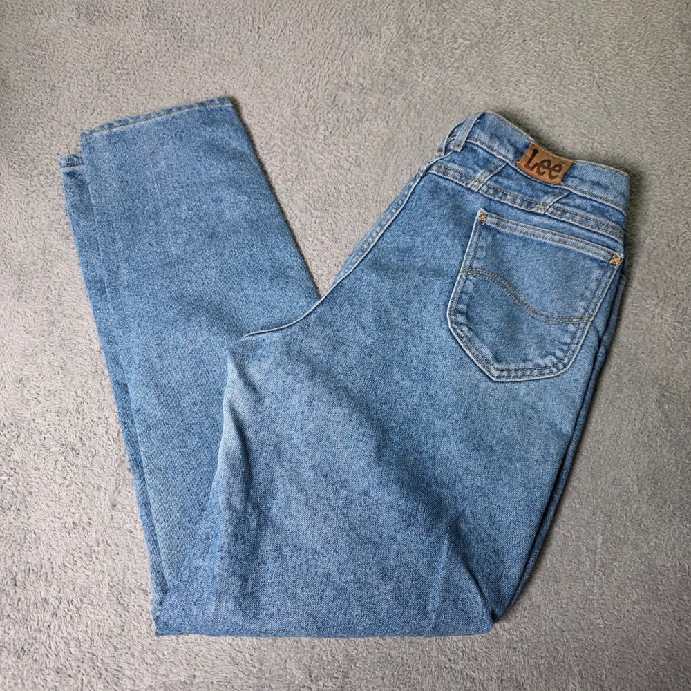 Lee Womens 16 Long Tapered Leg Jeans Blue High Rise Vintage 90s Made in USA